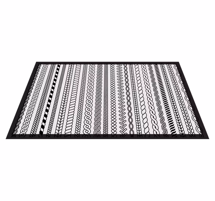 Alfombra vinílica baño rayas y bucles - TenVinilo