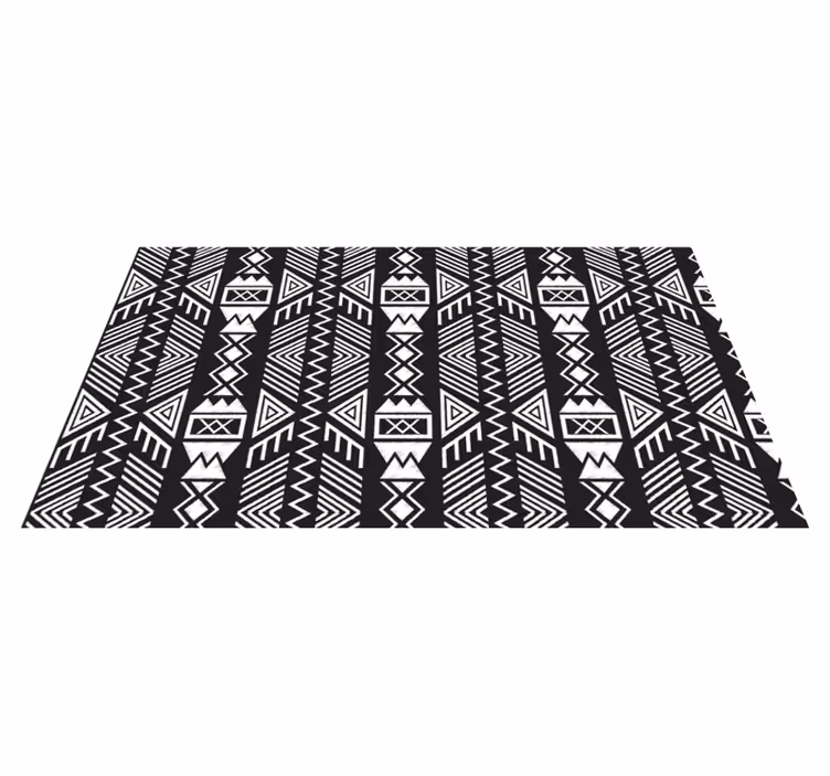 Alfombra vinílica geométrica azteca oscura - TenVinilo