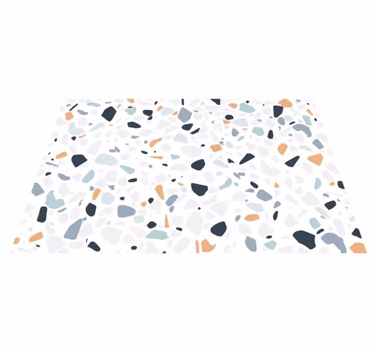 Alfombra vinílica baño hidráulica Terrazo piedras de colores - TenVinilo