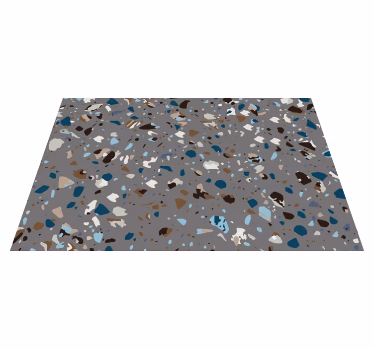 Alfombra vinílica imitación mármol terrazzo de piedras - TenVinilo
