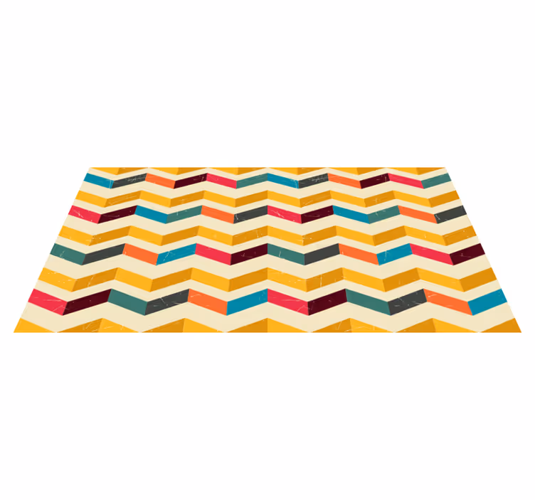 Alfombra vinílica vintage geométrico retro - TenVinilo