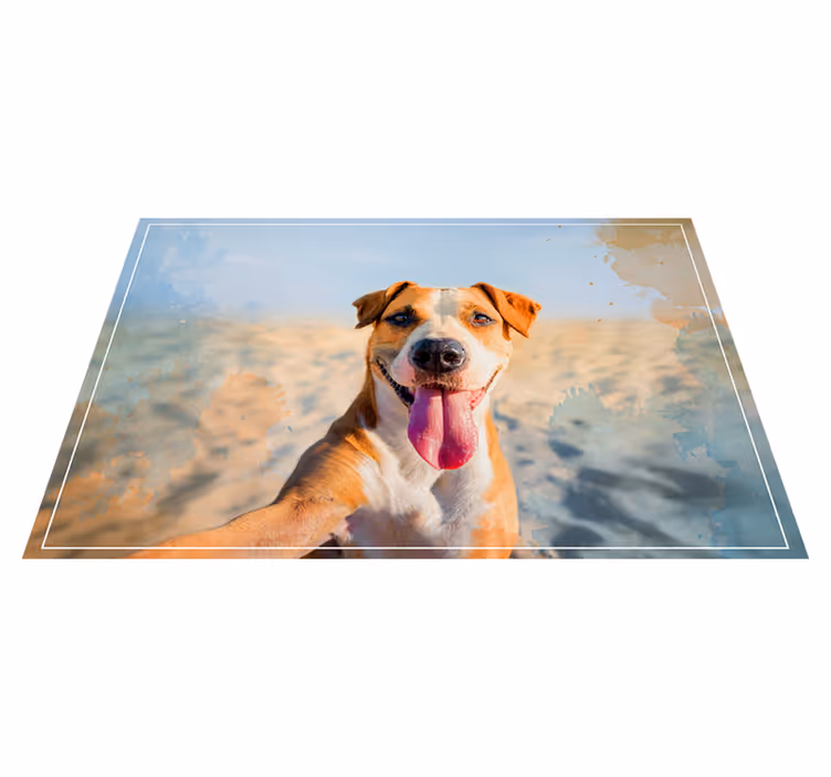 Aflombra vinílica animales Perro sonriendo - TenVinilo