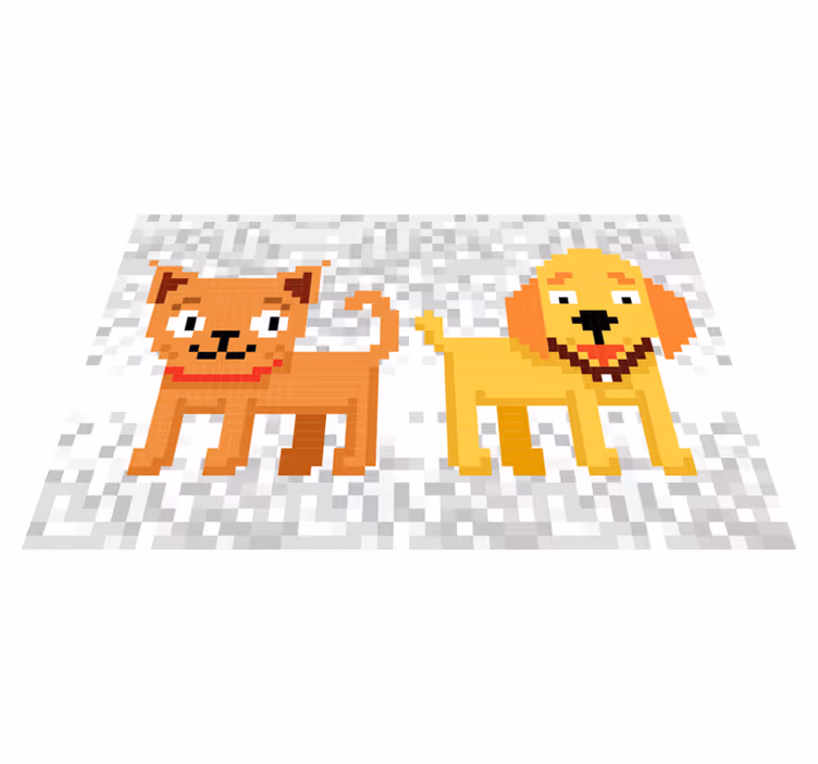 Aflombra vinílica animales de pixel art - TenVinilo