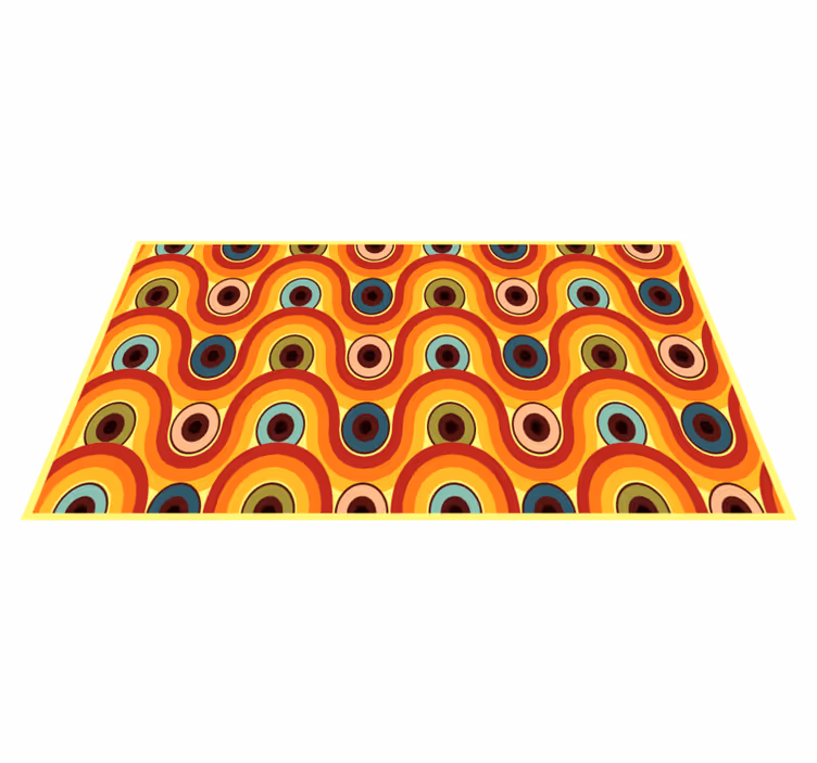 Alfombra de vinilo geométrica Círculos de los 70 - TenVinilo