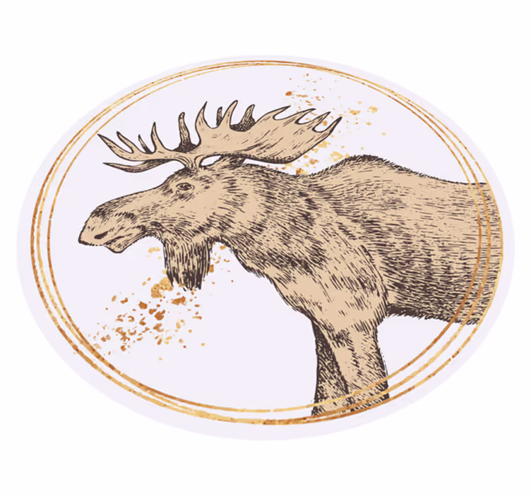Aflombra vinílica animales ilustración majestuosa de alce - TenVinilo