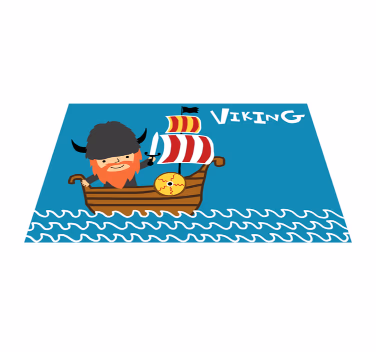 Alfombra vinílica infantil aventura vikinga - TenVinilo
