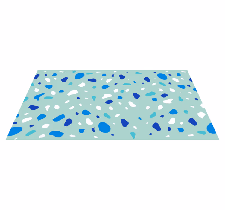 Alfombra vinílica textura Terrazo de tonos azules - TenVinilo