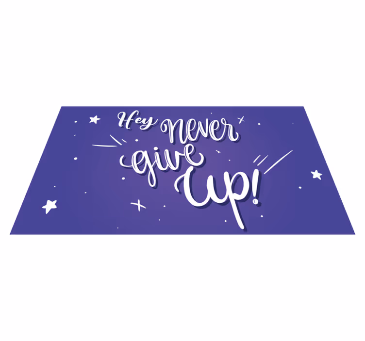 Alfombra vinílica con frase cita de perseverar - TenVinilo
