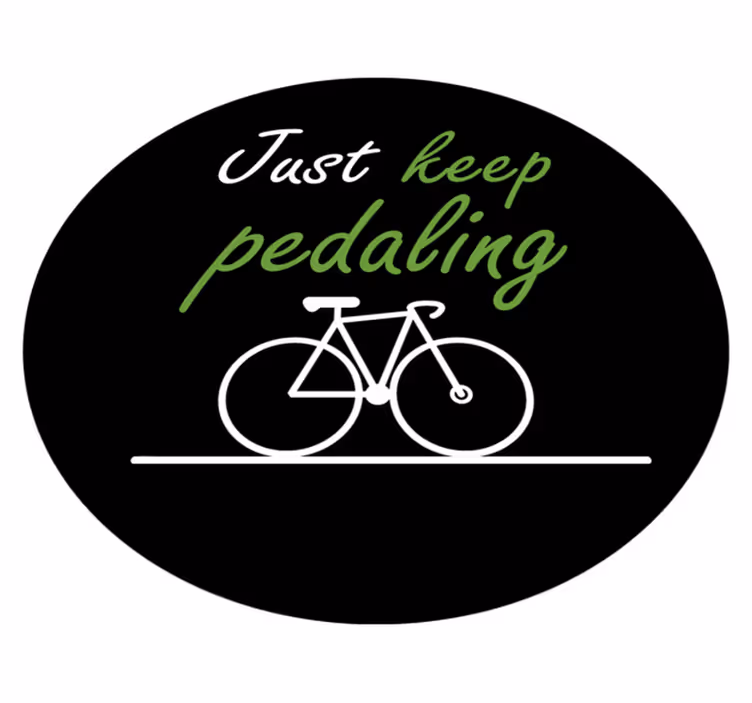 Alfombra vinílica con frase sigue pedaleando - TenVinilo