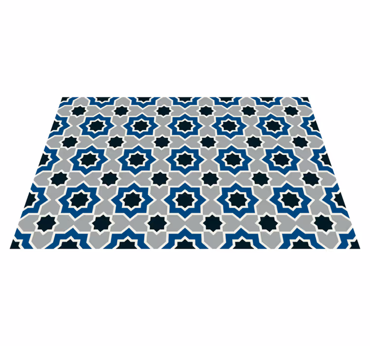 Alfombra vinílica cocina patrón geométrico islámico - TenVinilo