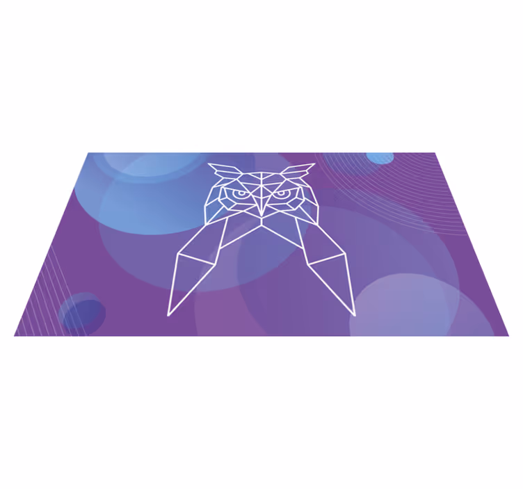 Aflombra vinílica animales arte geométrico del búho - TenVinilo