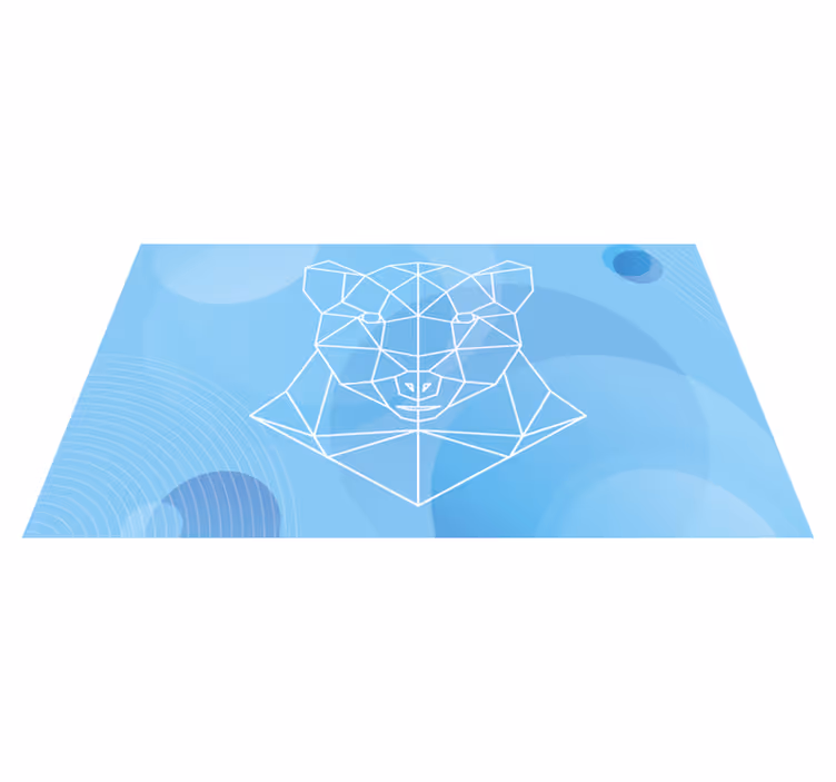 Aflombra vinílica animales contorno geométrico de oso - TenVinilo
