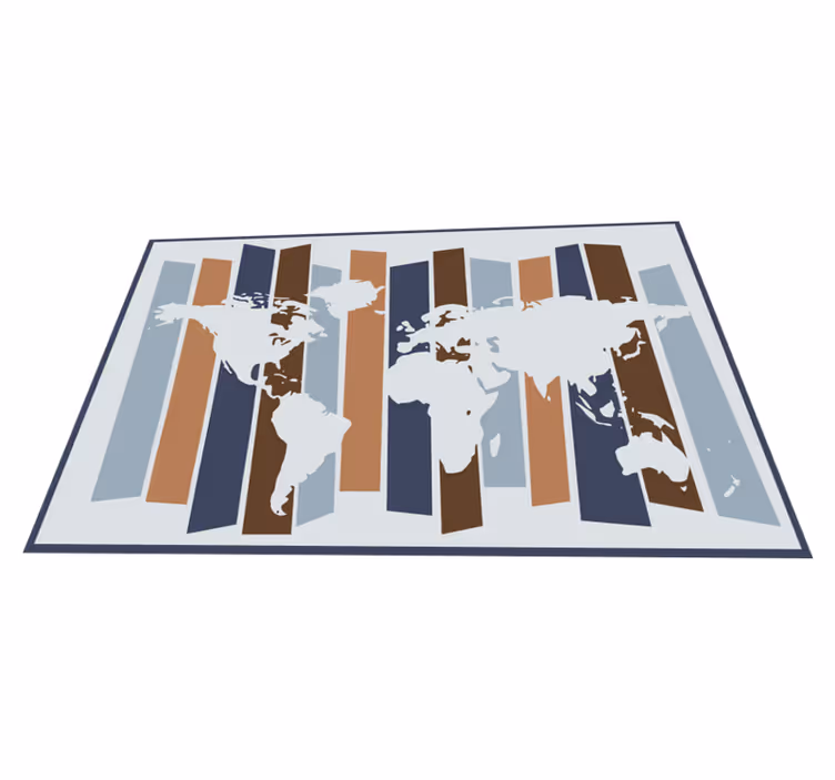 Alfombra vinílica mapamundi motivo de rayas abstractas - TenVinilo