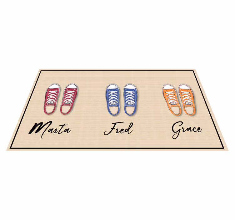 Alfombra vinílica con nombre Zapatos - TenVinilo