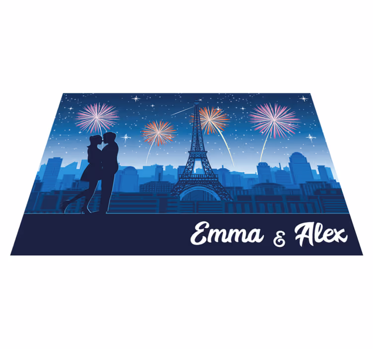 Alfombra vinílica personalizable romance parisino - TenVinilo