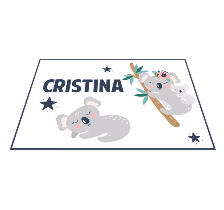 Alfombra vinílica personalizable diversión en familia koala - TenVinilo
