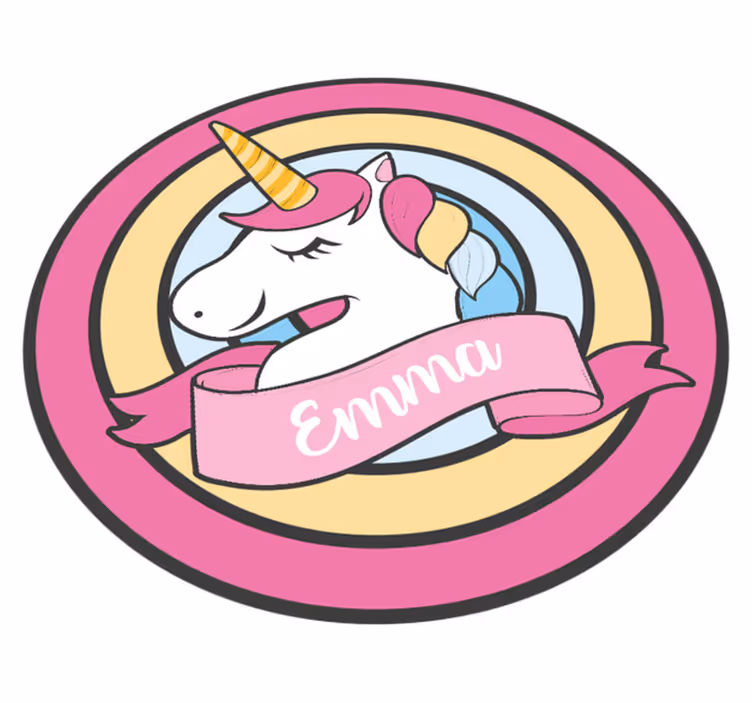 Alfombra vinílica infantil unicornio en distintivo - TenVinilo