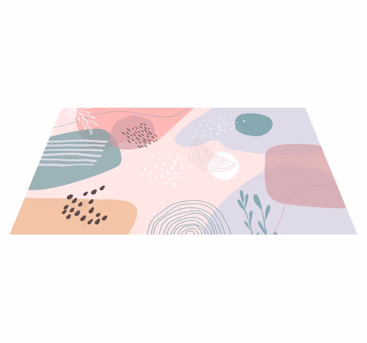 Alfombra vinílica moderna formas suaves abstractas - TenVinilo