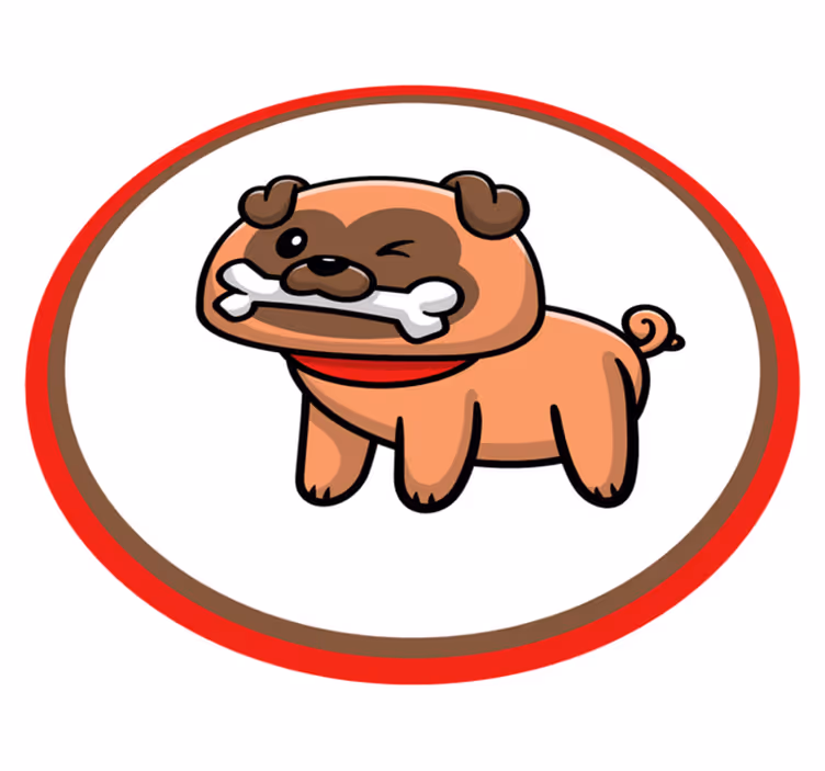 Aflombra vinílica animales bulldog con un hueso - TenVinilo