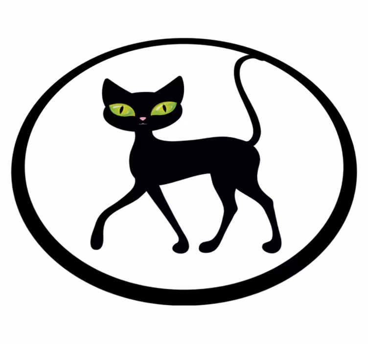 Aflombra vinílica animales encantador gato negro - TenVinilo