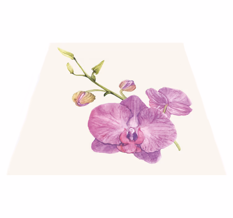 Alfombra vinílica flores orquídeas moradas en flor - TenVinilo