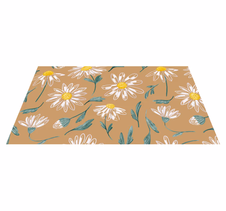 Alfombra vinilo cocina Flor de la margarita que florece - TenVinilo