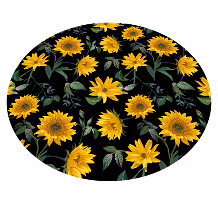 Alfombra vinílica flores motivo floral de girasol - TenVinilo