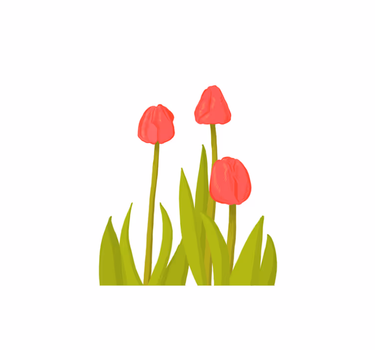 Alfombra vinílica flores flor de tulipán vibrante - TenVinilo