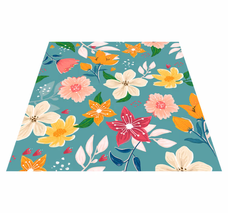 Alfombra vinílica flores juego de patrones florales - TenVinilo