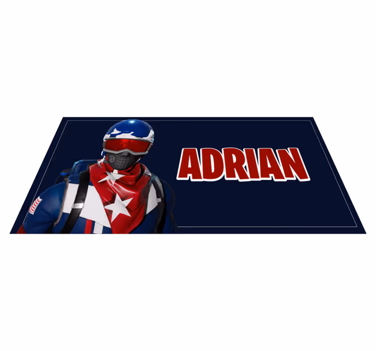 Alfombra vinílica infantil diseño de héroe personalizado - TenVinilo