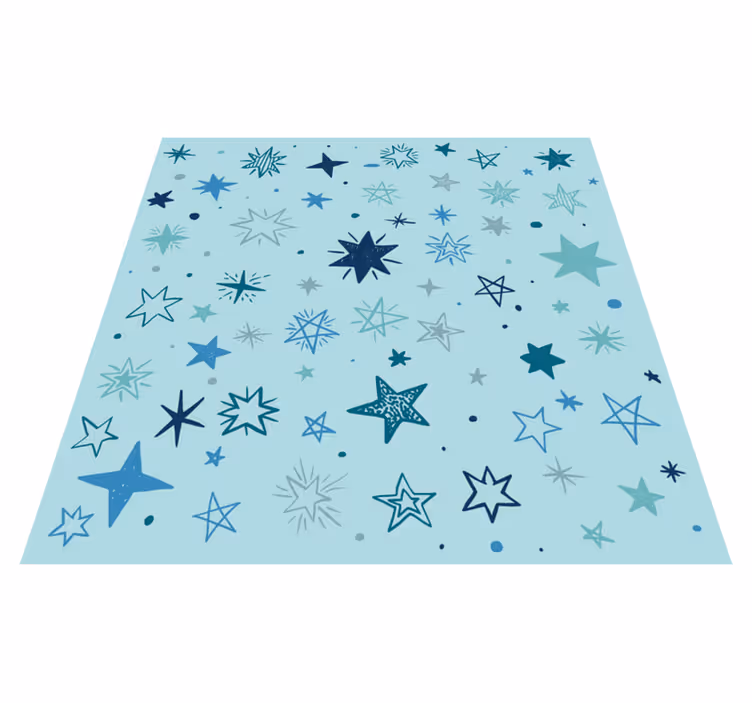Alfombra vinílica estrellas patrón de noche azul - TenVinilo