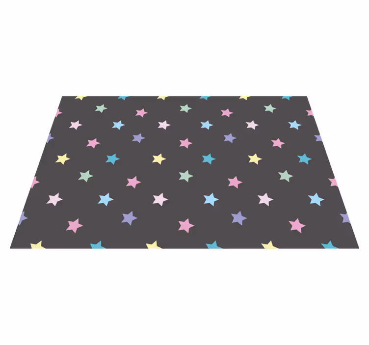 Alfombra vinílica dormitorio Estrellas de colores sobre un fondo  - TenVinilo