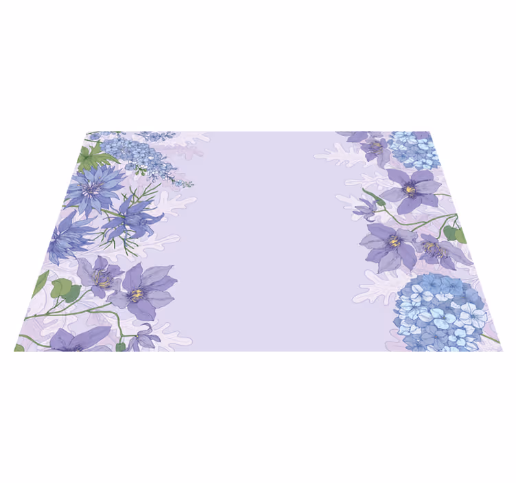 Alfombra vinílica flores acentos florales lavanda - TenVinilo