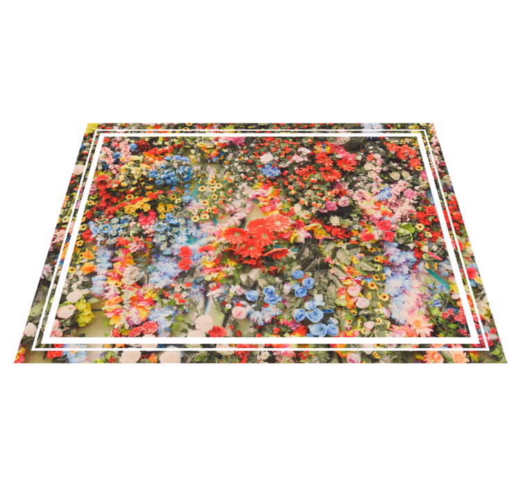 Alfombra vinílica naturaleza motivo floral colorido - TenVinilo