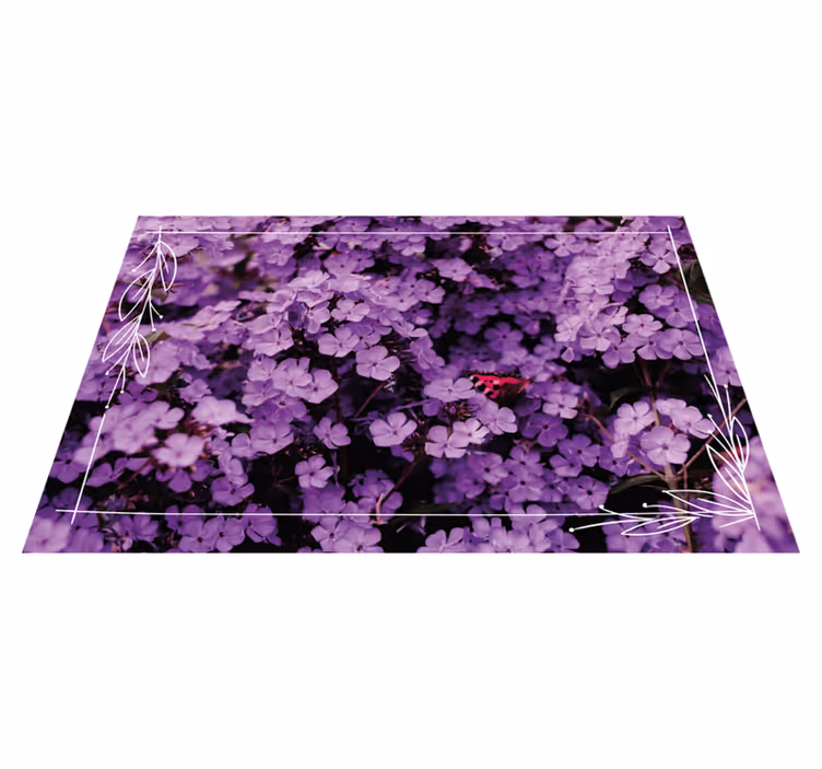 Alfombra vinílica flores tonos morados - TenVinilo