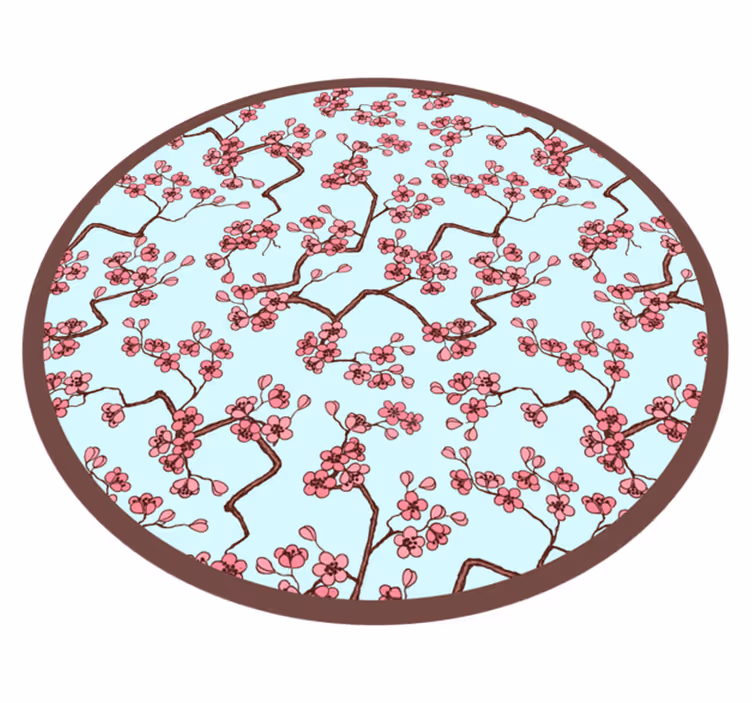 Alfombra vinílica flores patrón de flor de cerezo - TenVinilo