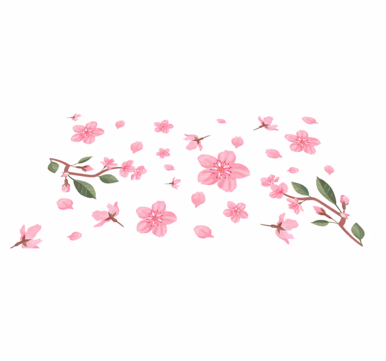 Alfombra vinílica flores motivo de flor rosa - TenVinilo