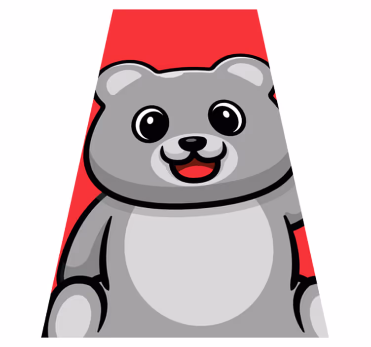 Aflombra vinílica animales Retrato de oso gordito - TenVinilo