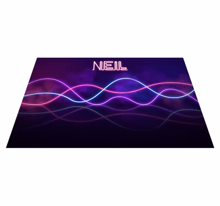 Alfombras vinílicas modernas Caja de luces de neón con rayas - TenVinilo