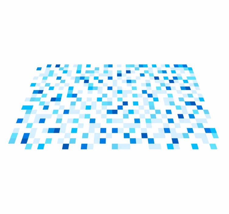 Alfombras vinílicas modernas Mosaico azul y blanco - TenVinilo