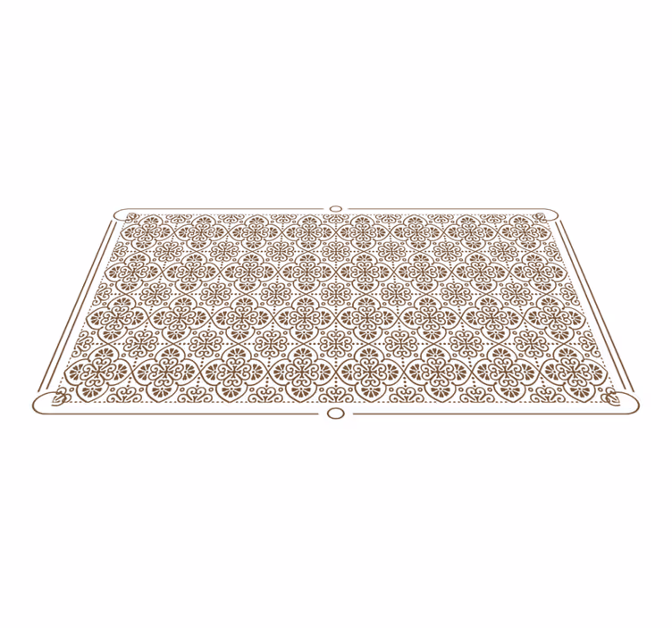 Alfombra vinílica hidráulica elementos florales intrincados - TenVinilo