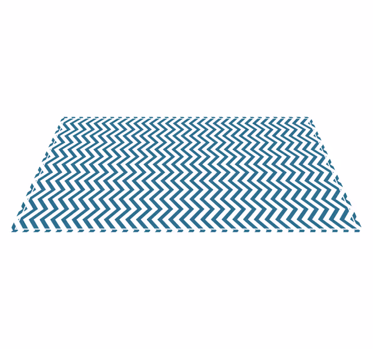 Alfombra vinílica rayas estilo chevron azul y blanco - TenVinilo