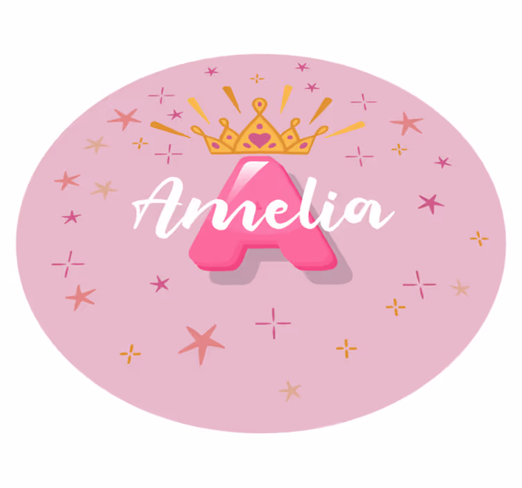 Alfombra vinílica infantil nombre personalizado de princesa - TenVinilo