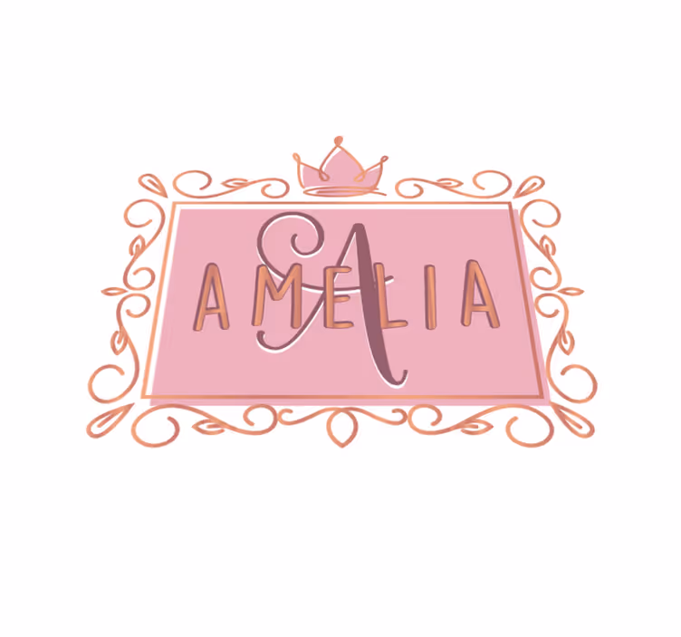 Alfombra vinílica infantil Princesa coronada dorada y rosa - TenVinilo