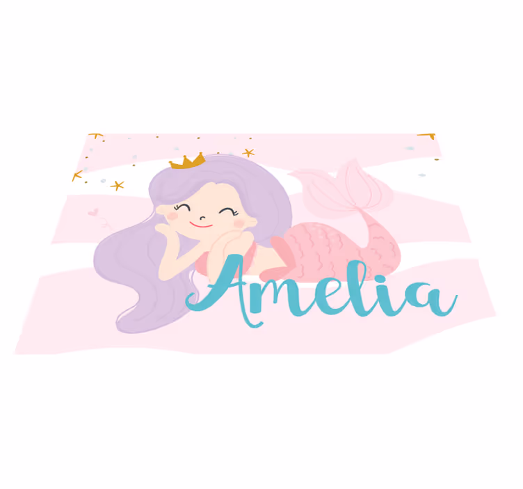 Alfombra vinílica con nombre Nombre de la princesa sirena - TenVinilo