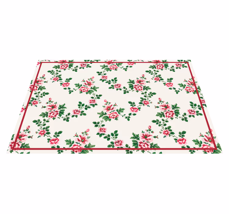 Alfombra vinílica flores con estampado floral - TenVinilo