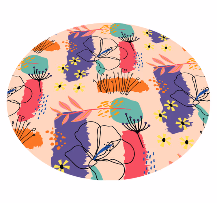 Alfombra vinílica flores motivos florales brillantes - TenVinilo