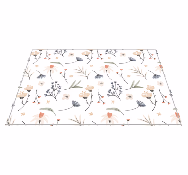 Alfombra vinílica salón elemento botánico floral - TenVinilo