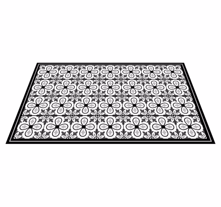 Alfombra vinilo cocina Azulejos en blanco y negro - TenVinilo