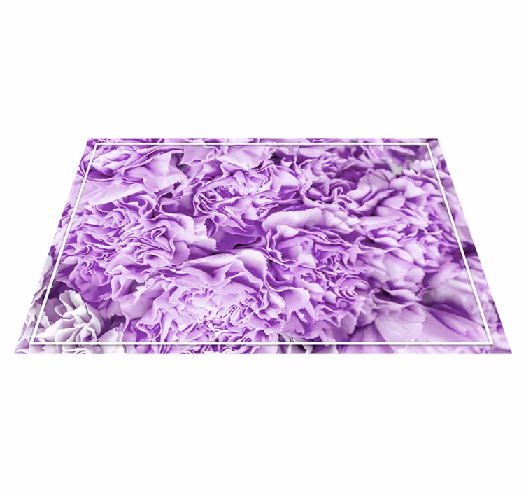 Alfombra vinílica flores en vibrantes tonos morados - TenVinilo